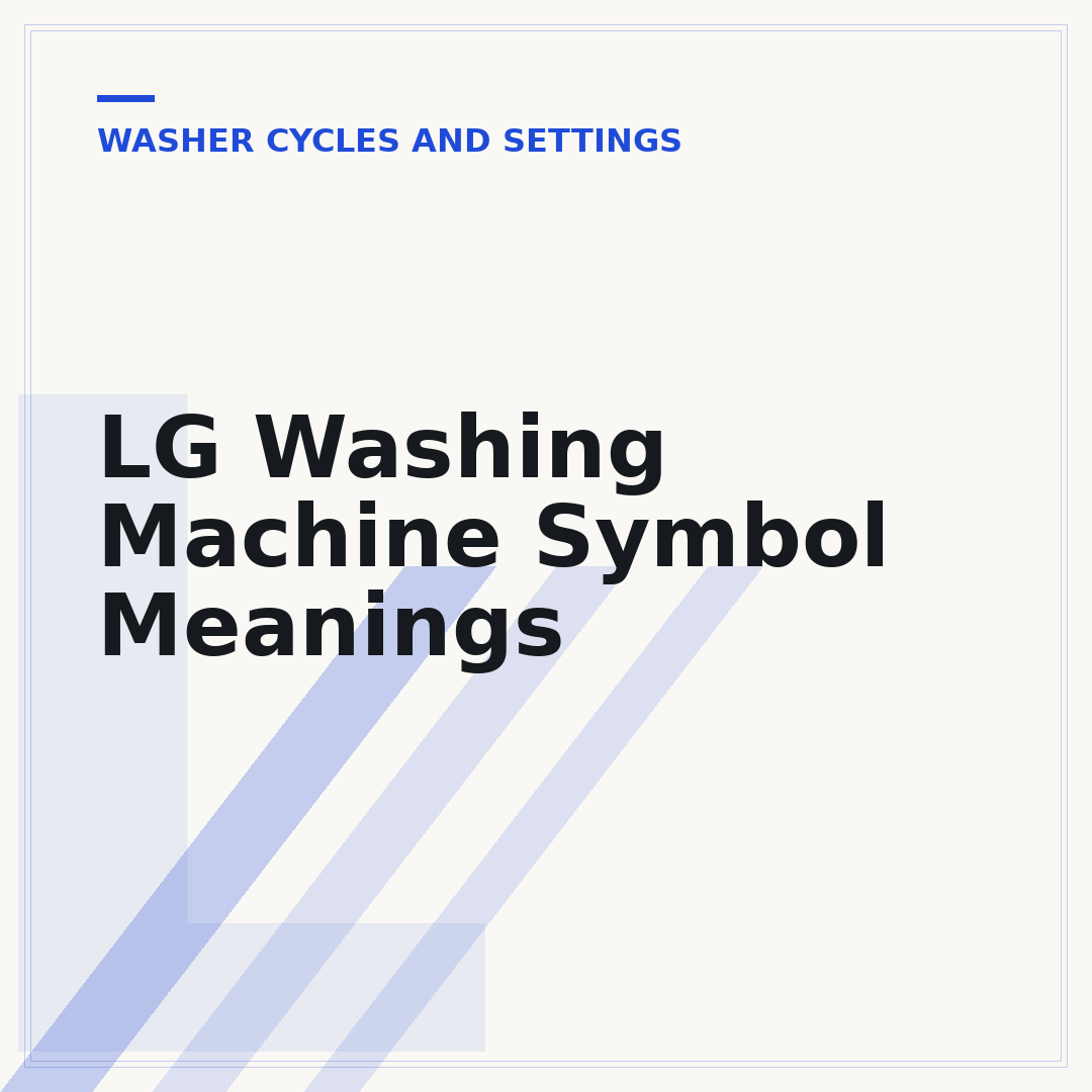 LG Washing Machine Symbol Meanings
