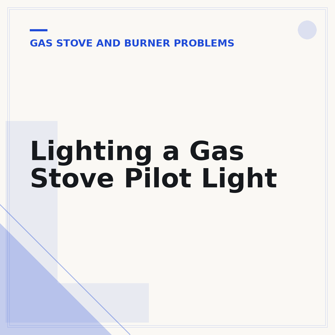Lighting a Gas Stove Pilot Light