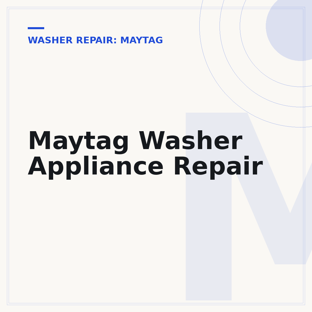 Maytag Washer Appliance Repair
