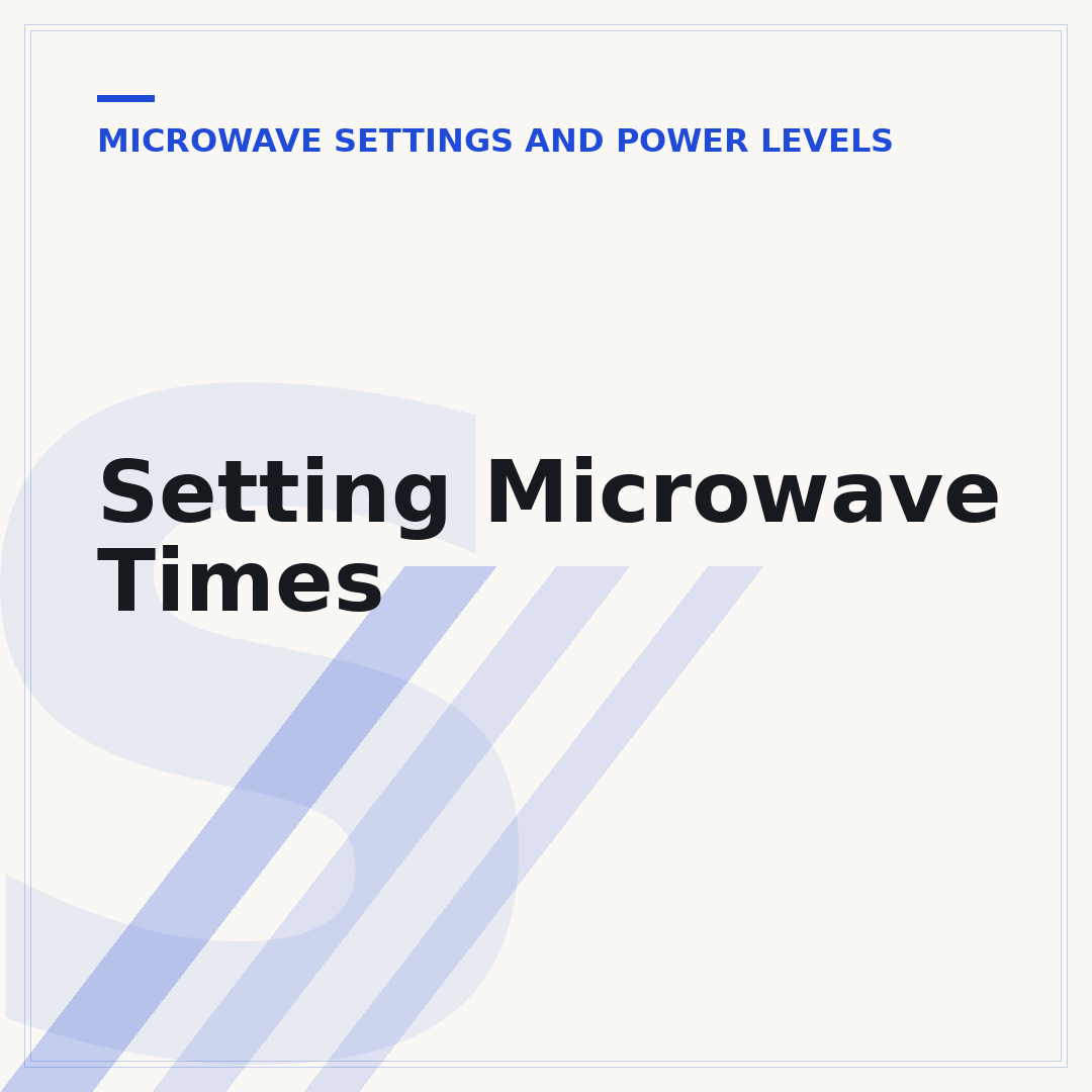 Setting Microwave Times