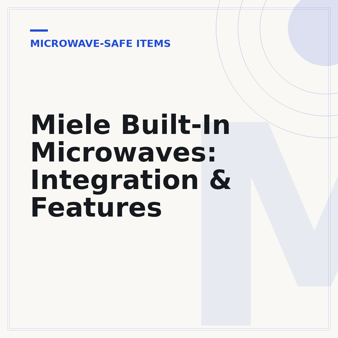 Miele Built-In Microwaves: Integration & Features