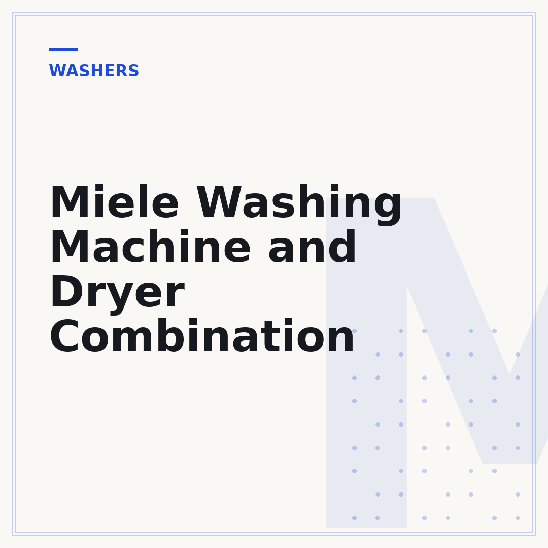 Miele Washing Machine and Dryer Combination