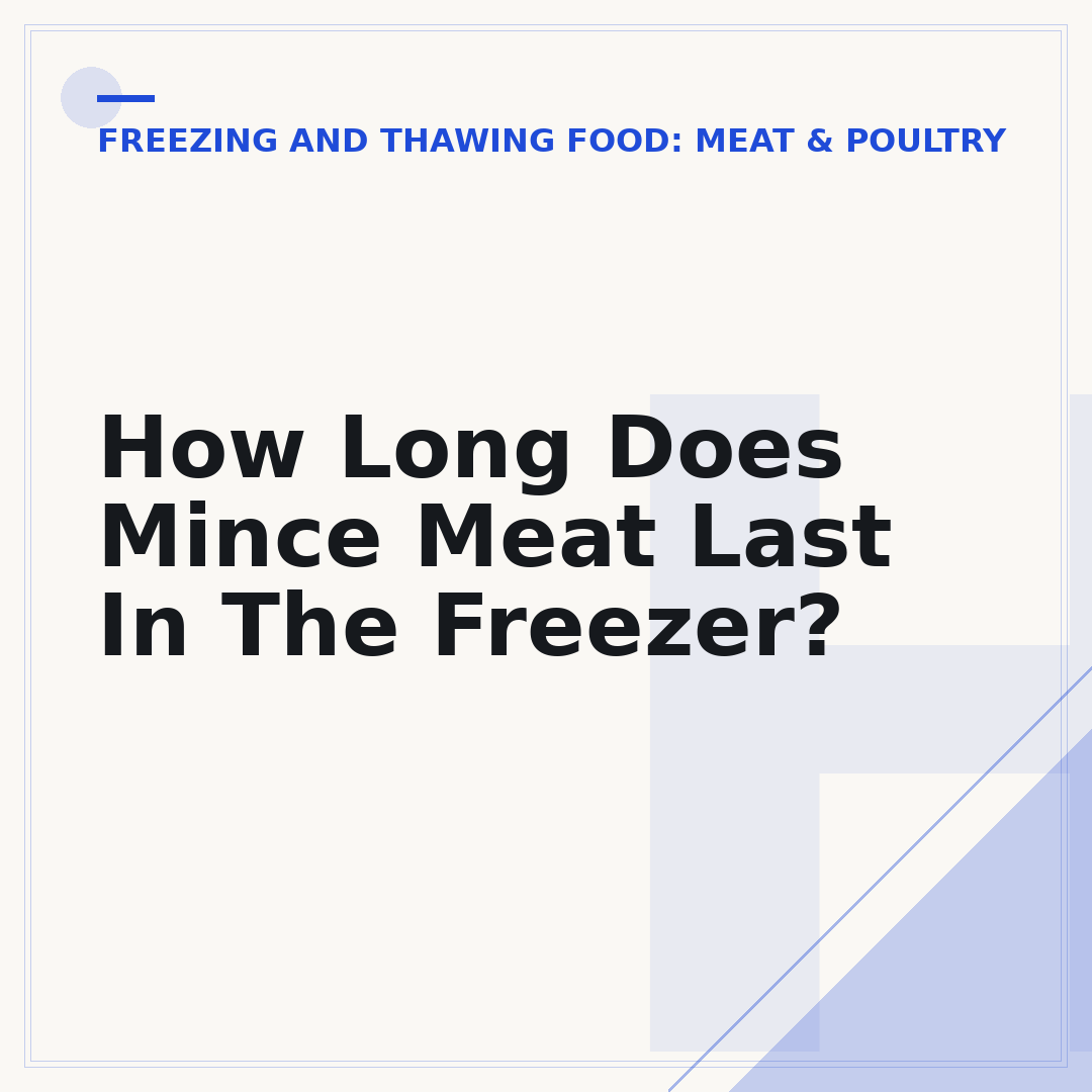 How Long Does Mince Meat Last In The Freezer?