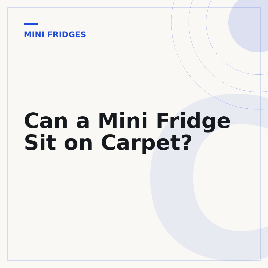 Can a Mini Fridge Sit on Carpet?
