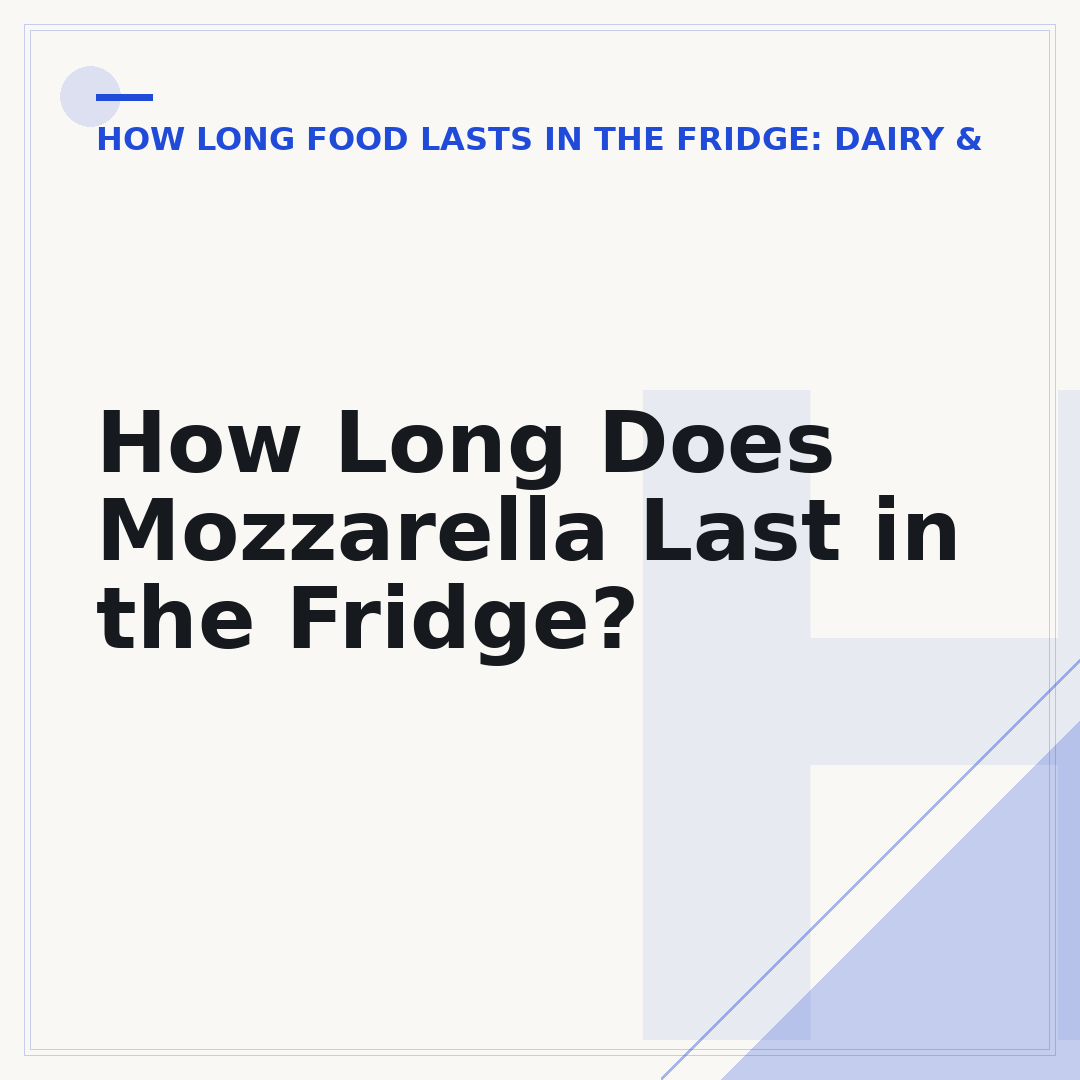 How Long Does Mozzarella Last in the Fridge?
