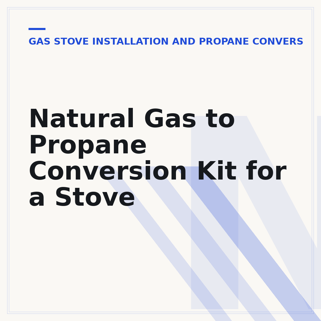 Natural Gas to Propane Conversion Kit for a Stove