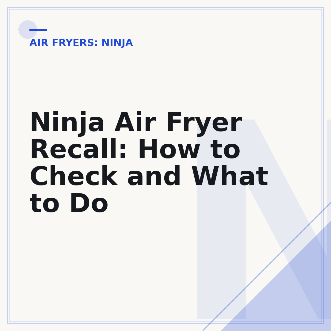 Ninja Air Fryer Recall: How to Check and What to Do