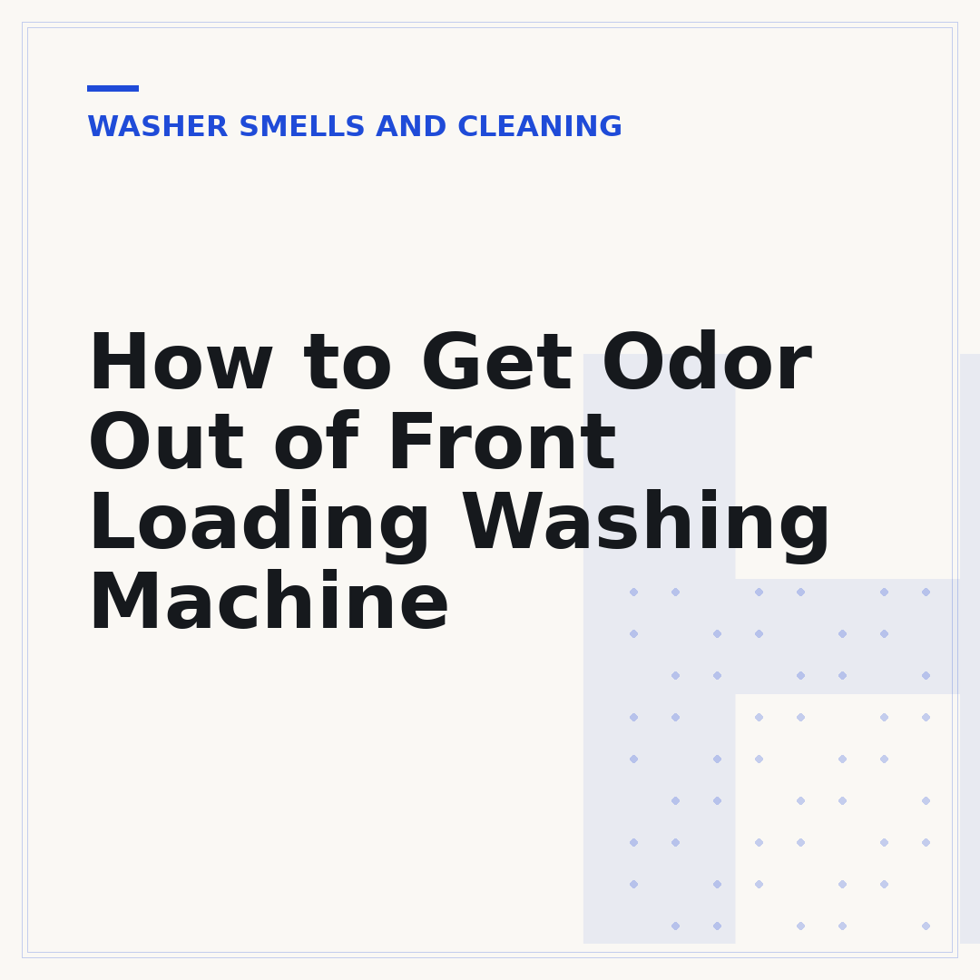 How to Get Odor Out of Front Loading Washing Machine
