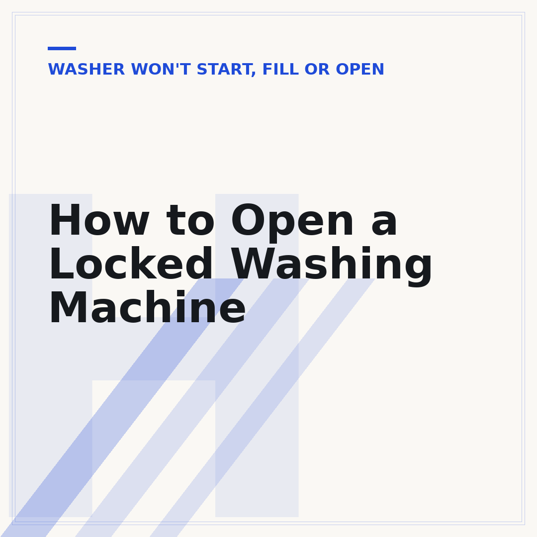 How to Open a Locked Washing Machine