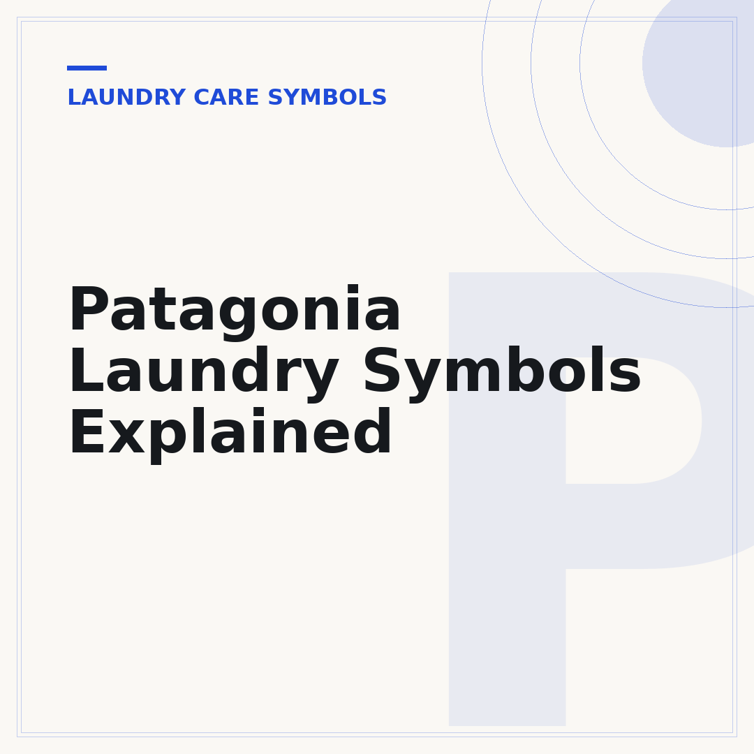 Patagonia Laundry Symbols Explained