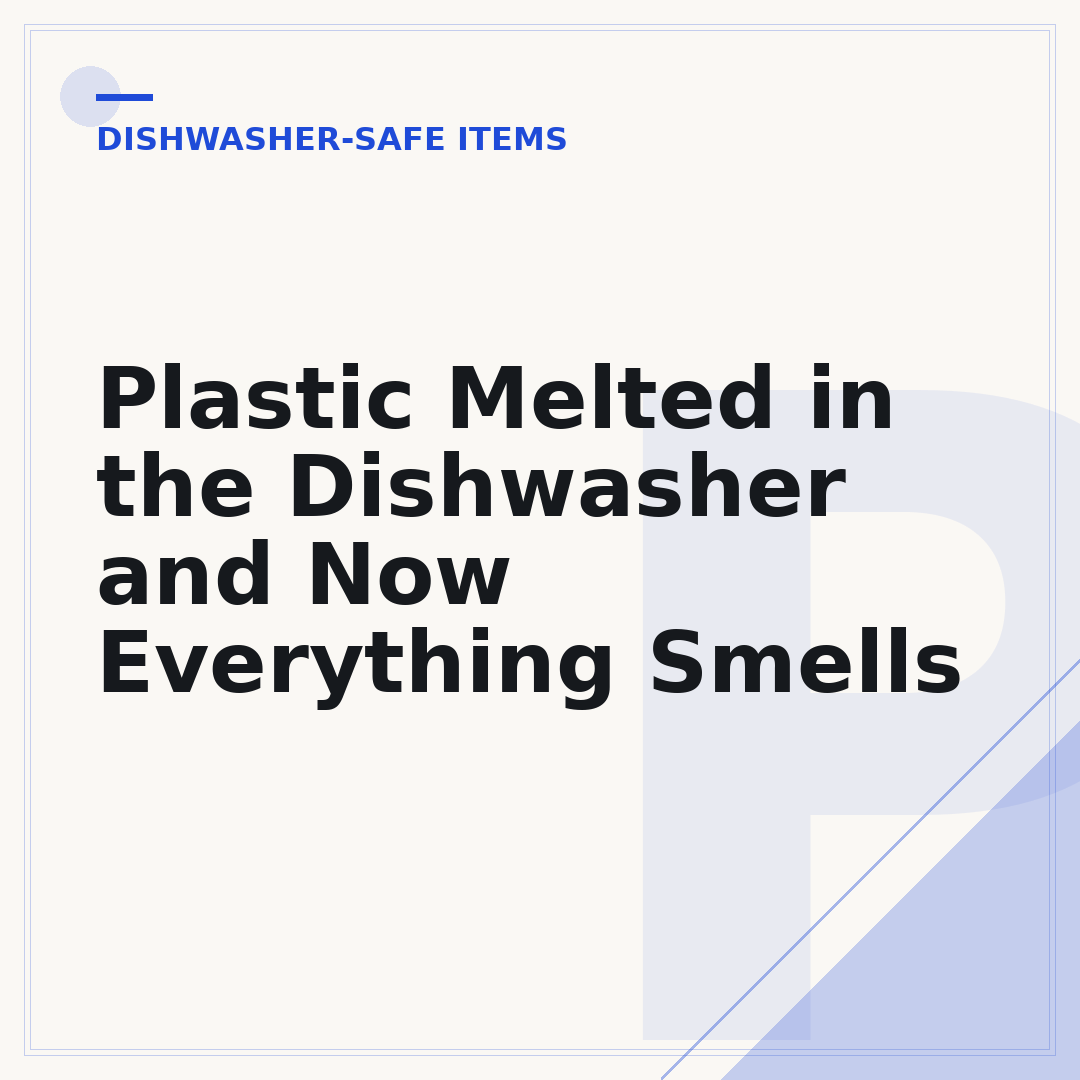 Plastic Melted in the Dishwasher and Now Everything Smells