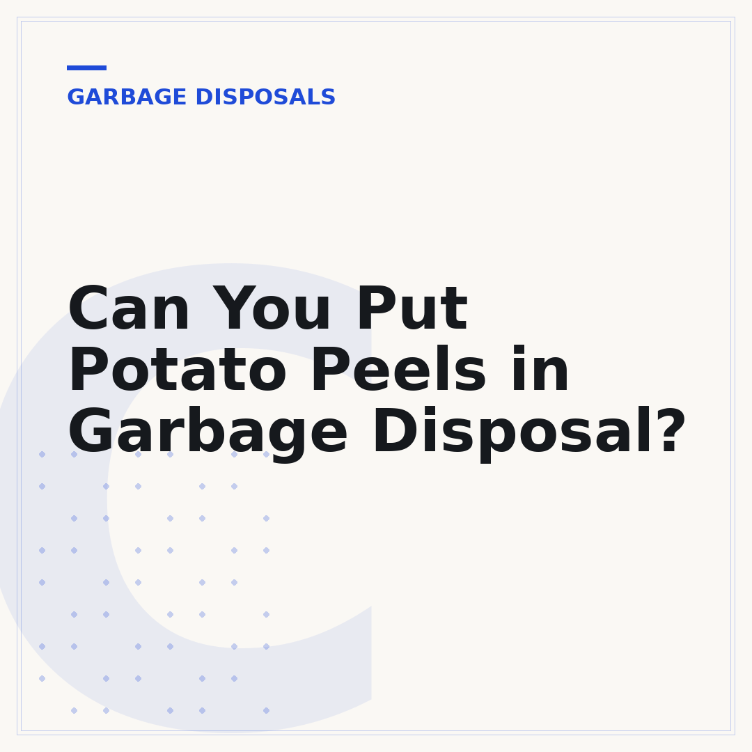 Can You Put Potato Peels in Garbage Disposal?