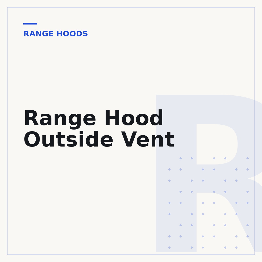 Range Hood Outside Vent