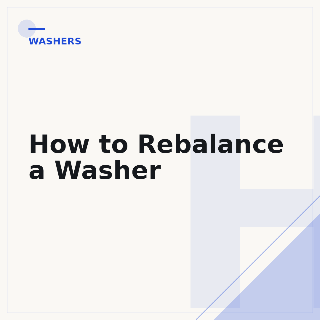 How to Rebalance a Washer