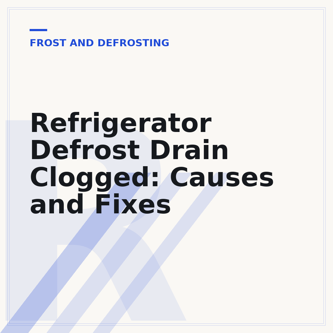 Refrigerator Defrost Drain Clogged: Causes and Fixes