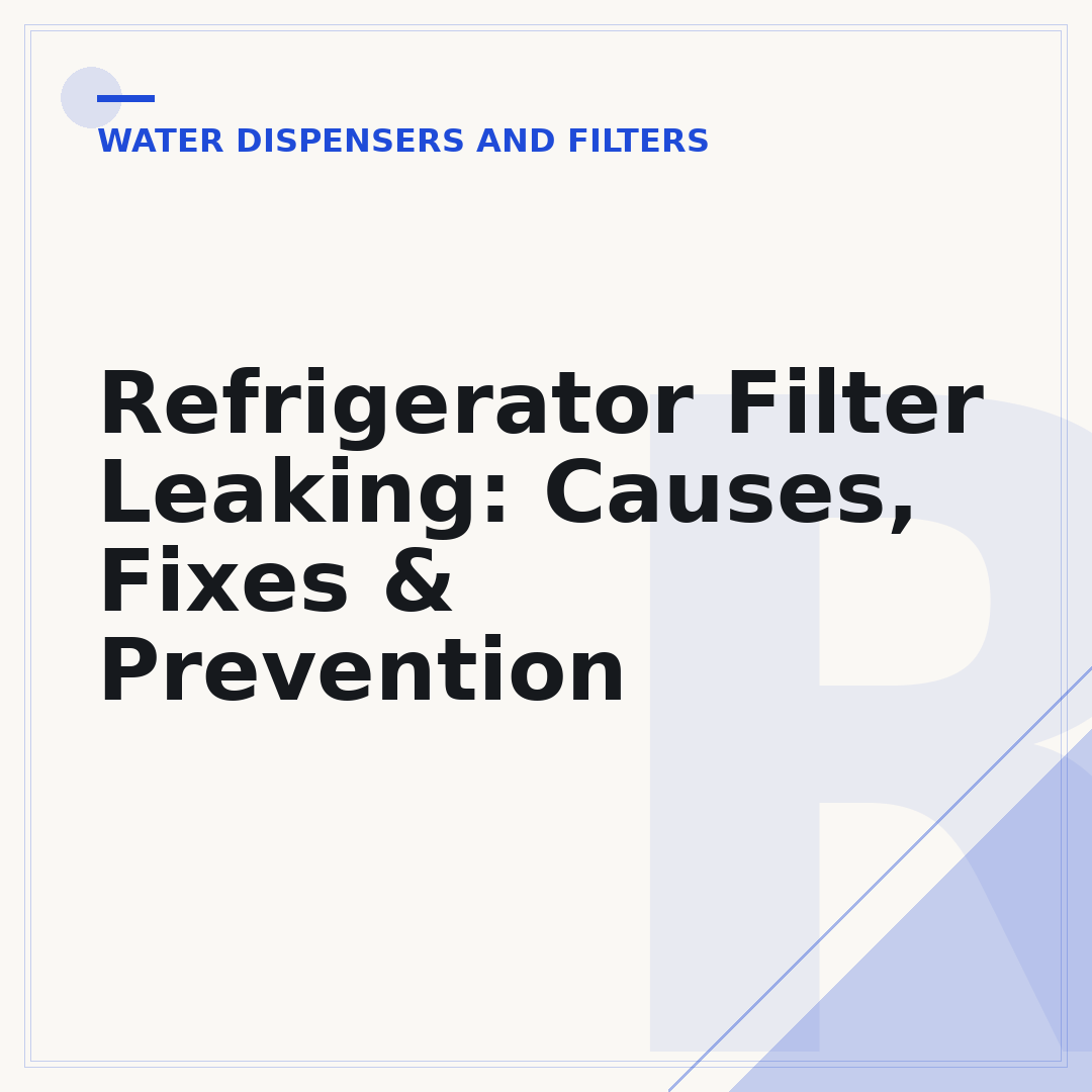 Refrigerator Filter Leaking: Causes, Fixes & Prevention