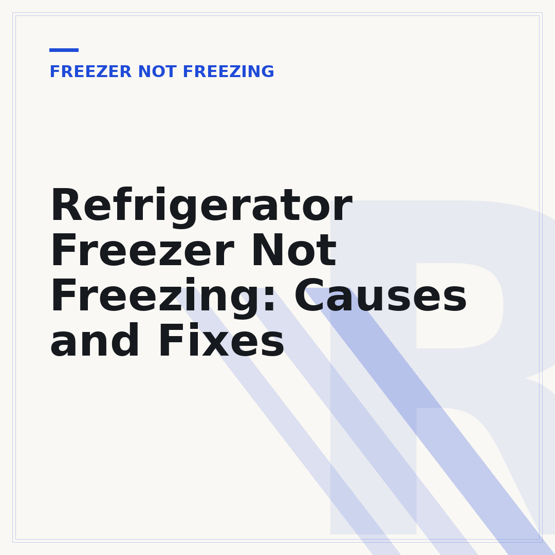 Refrigerator Freezer Not Freezing: Causes and Fixes