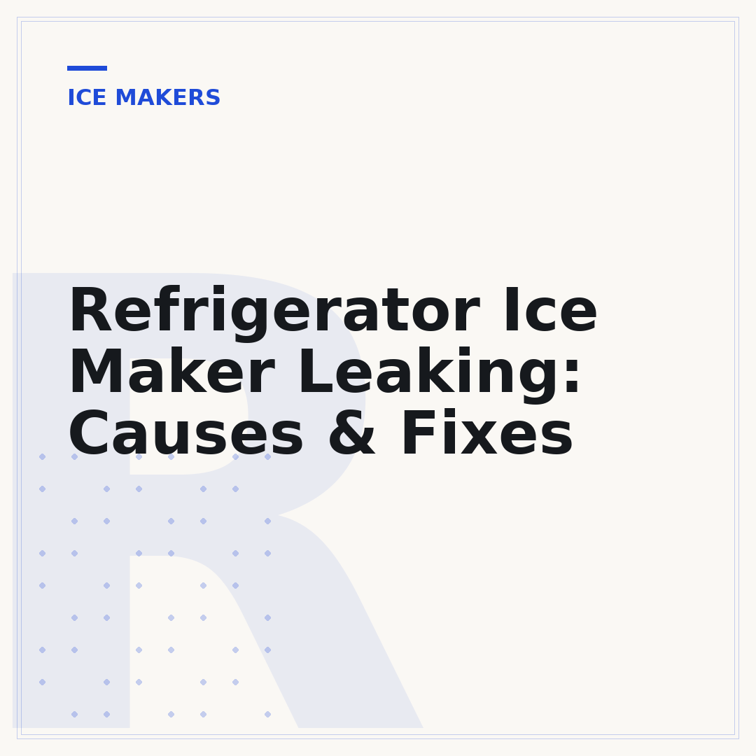 Refrigerator Ice Maker Leaking: Causes & Fixes