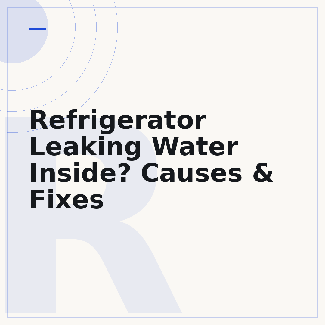 Refrigerator Leaking Water Inside? Causes & Fixes