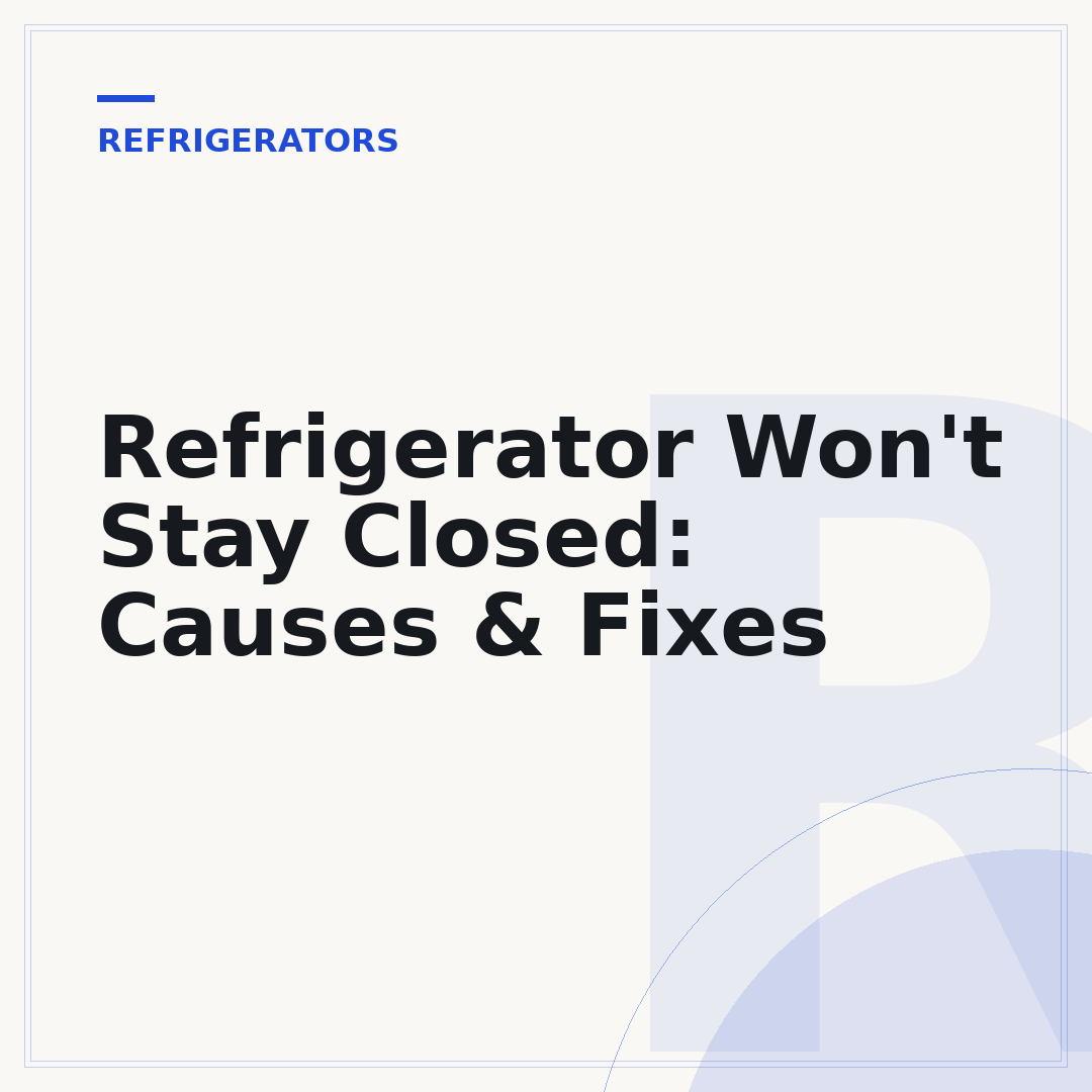 Refrigerator Won't Stay Closed: Causes & Fixes