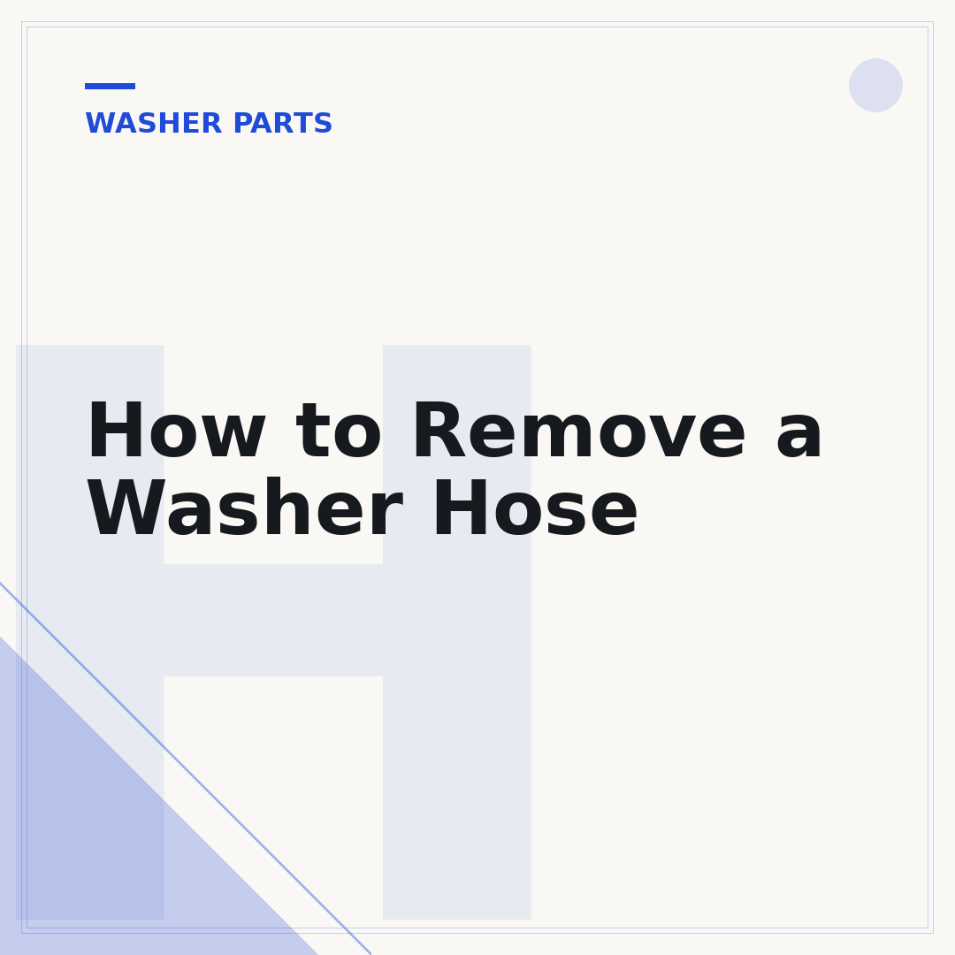 How to Remove a Washer Hose