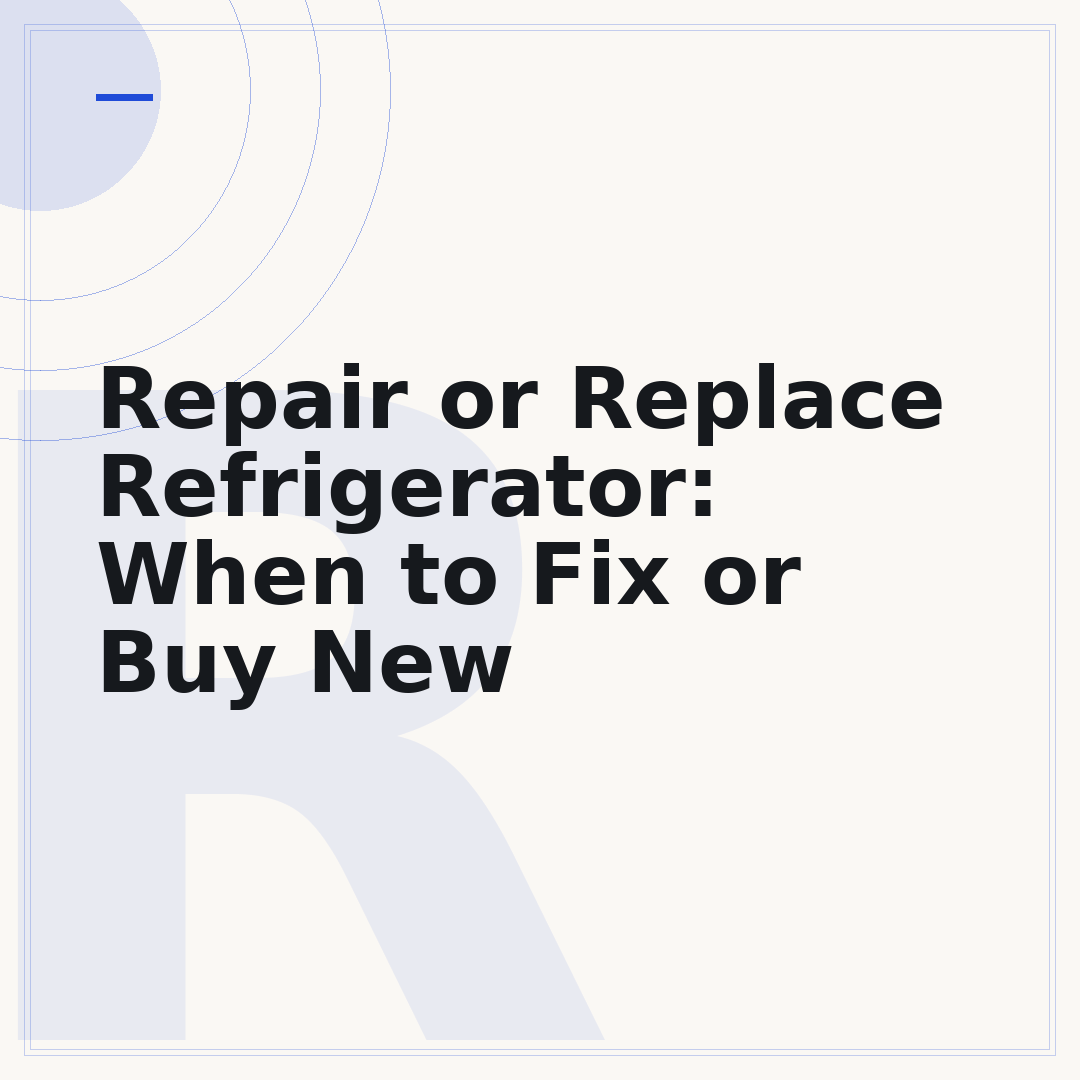Repair or Replace Refrigerator: When to Fix or Buy New