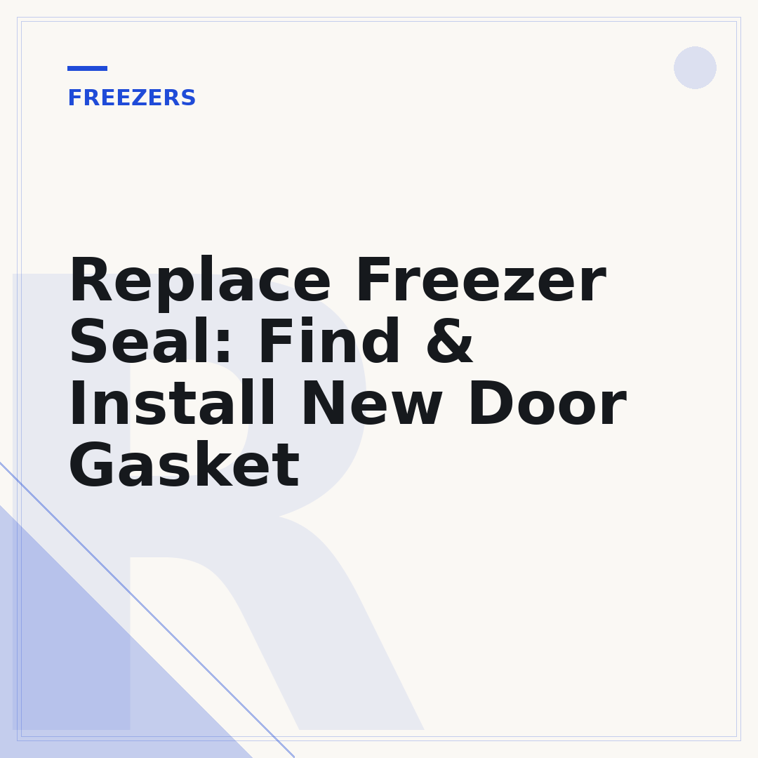 Replace Freezer Seal: Find & Install New Door Gasket