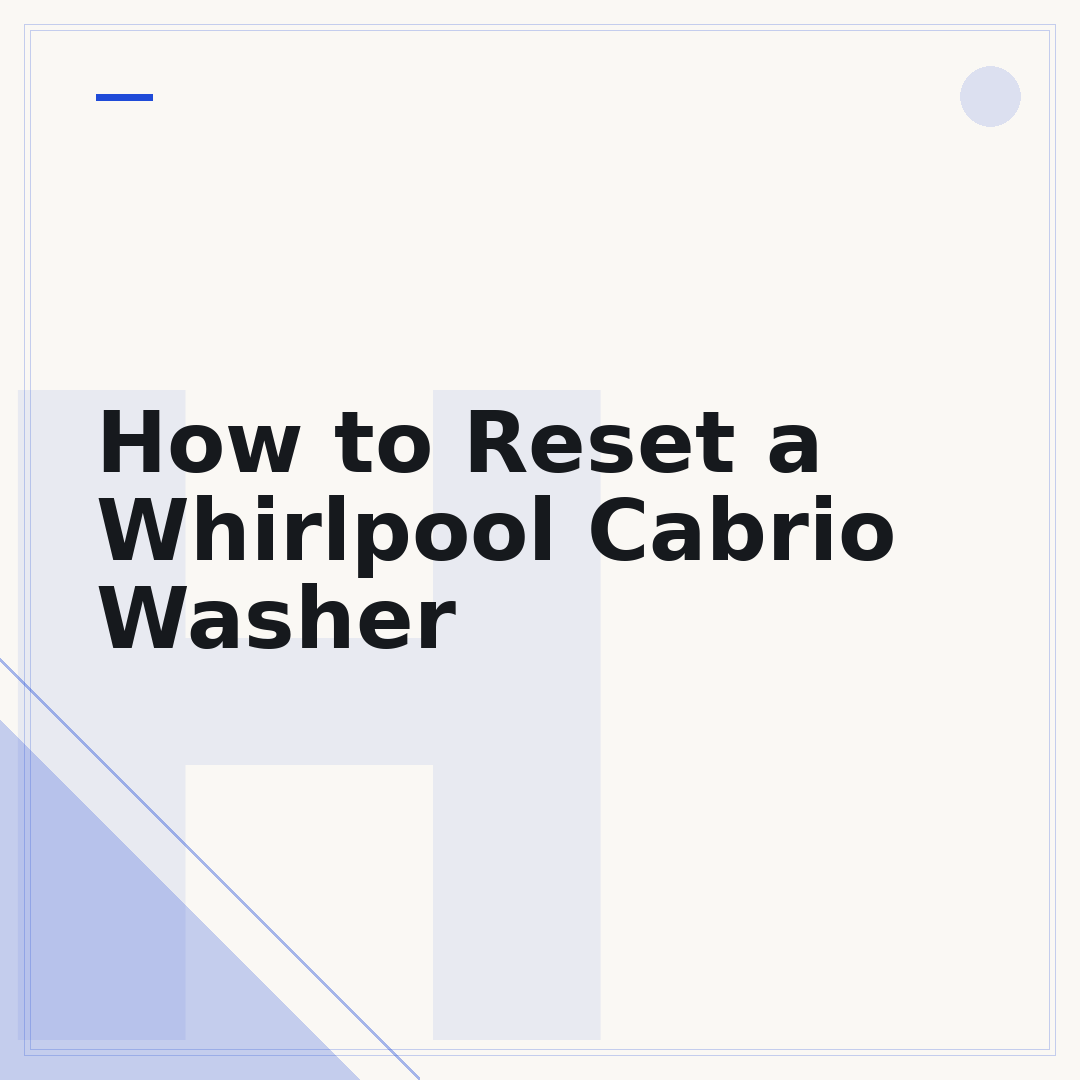 How to Reset a Whirlpool Cabrio Washer