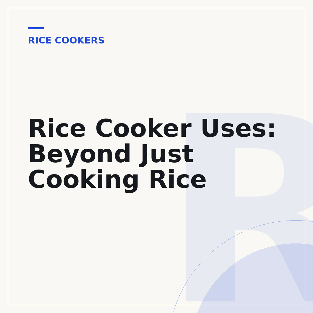Rice Cooker Uses: Beyond Just Cooking Rice
