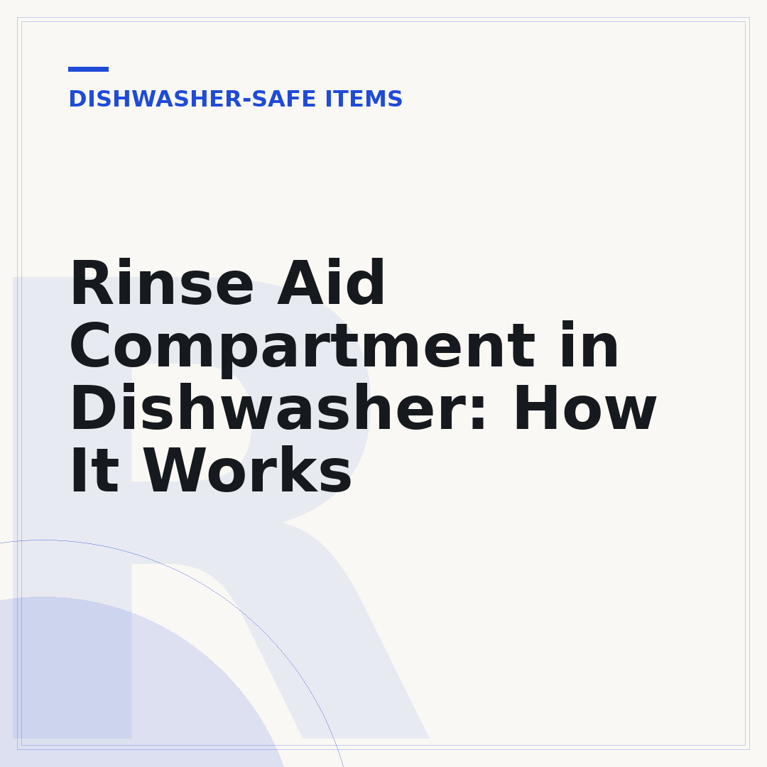 Rinse Aid Compartment in Dishwasher: How It Works