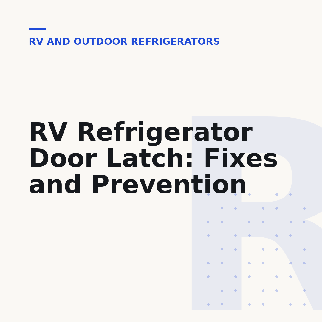 RV Refrigerator Door Latch: Fixes and Prevention