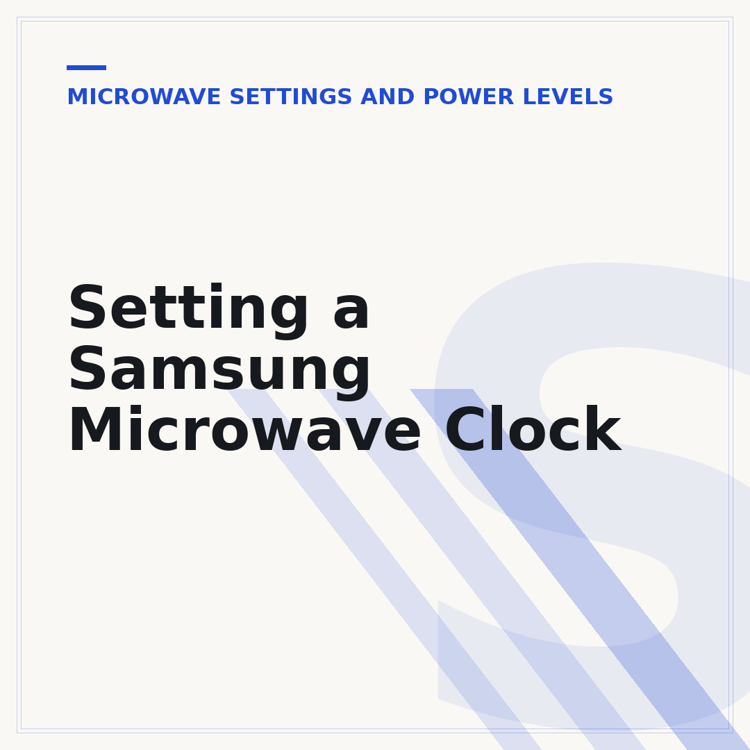 Setting a Samsung Microwave Clock
