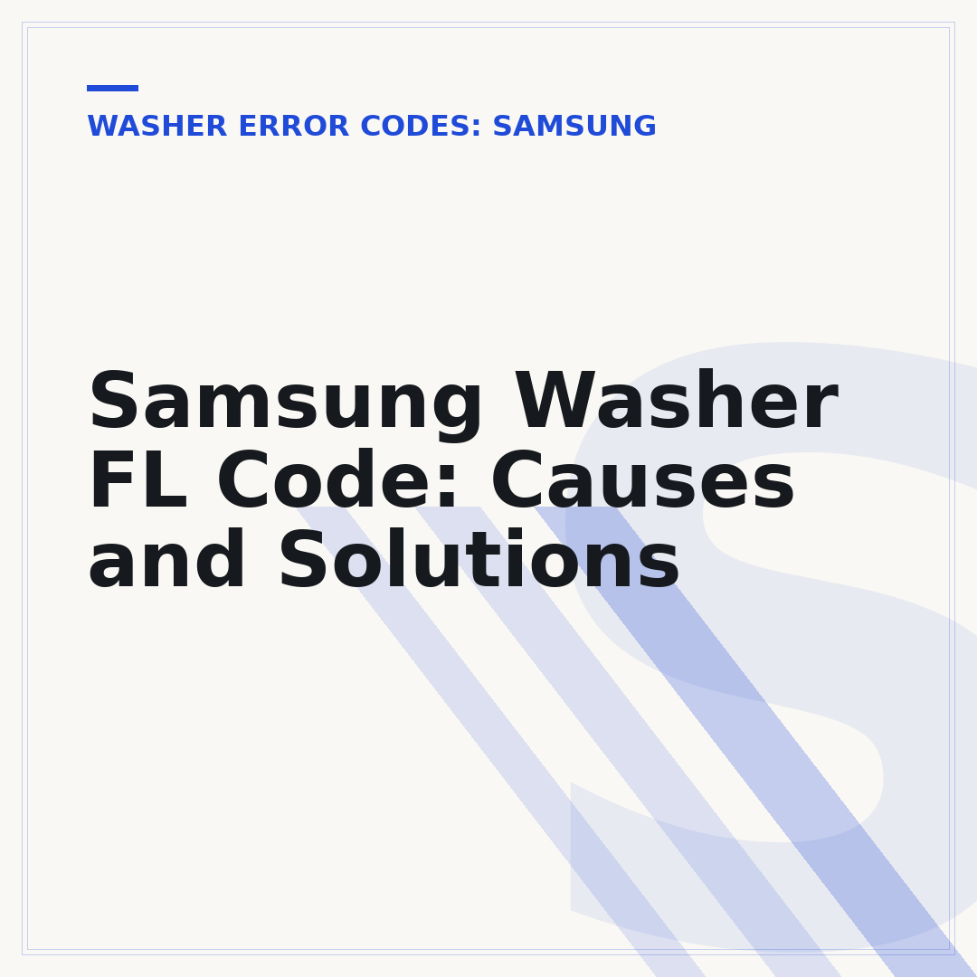 Samsung Washer FL Code: Causes and Solutions