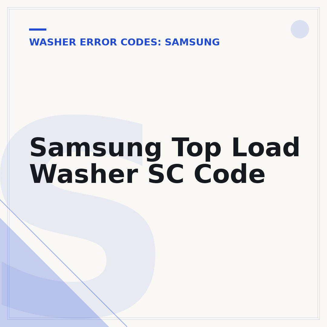 Samsung Top Load Washer SC Code