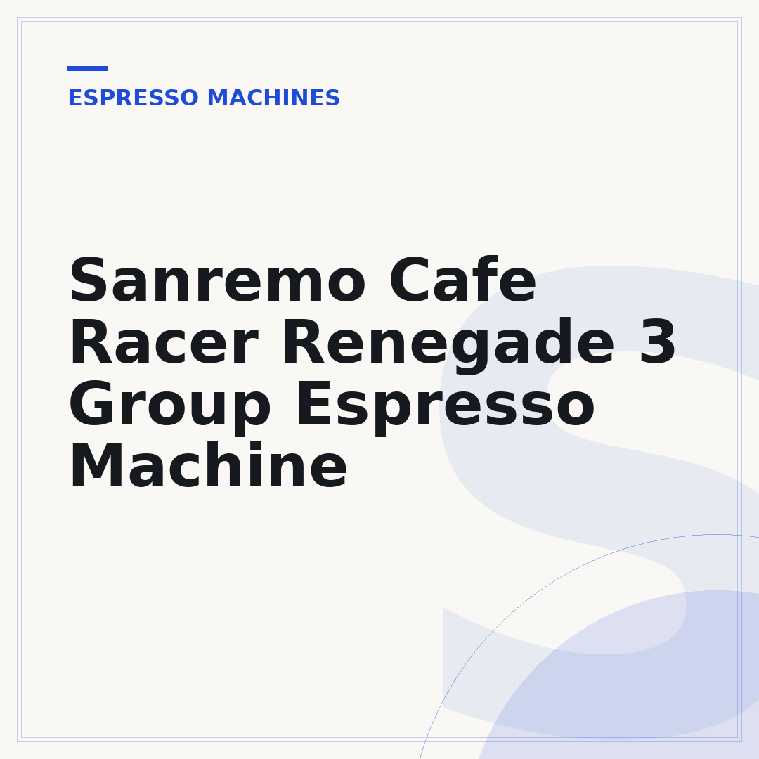 Sanremo Cafe Racer Renegade 3 Group Espresso Machine