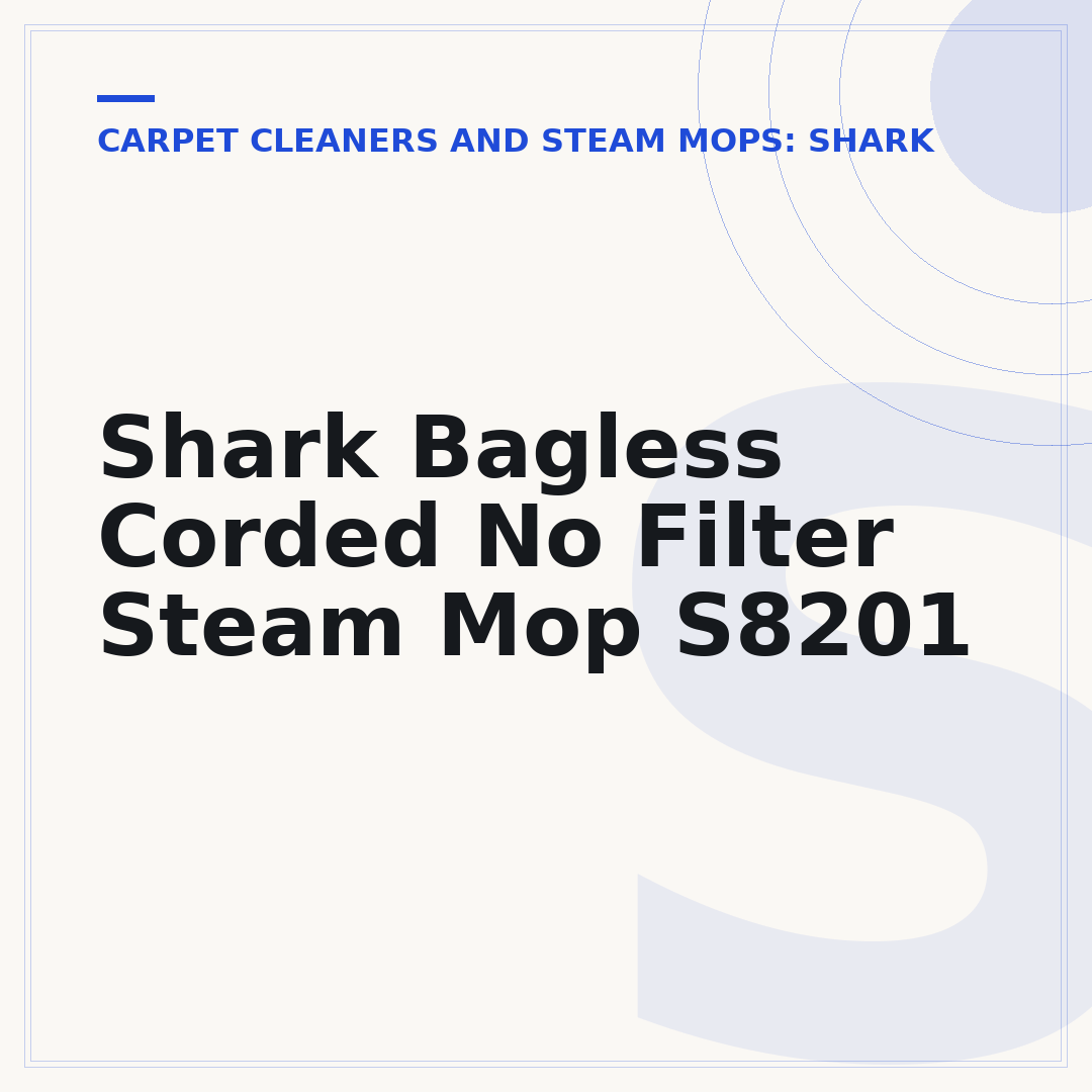 Shark Bagless Corded No Filter Steam Mop S8201