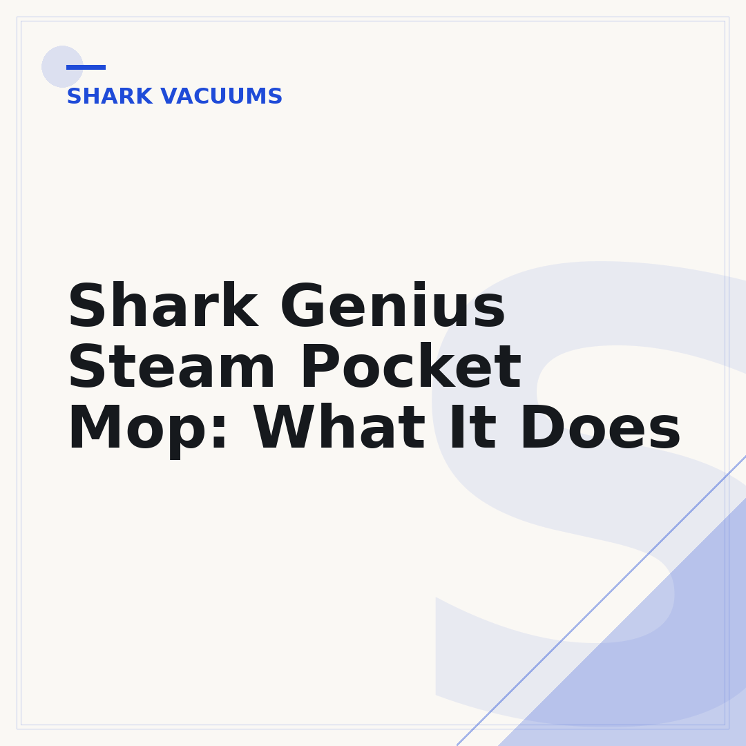Shark Genius Steam Pocket Mop: What It Does