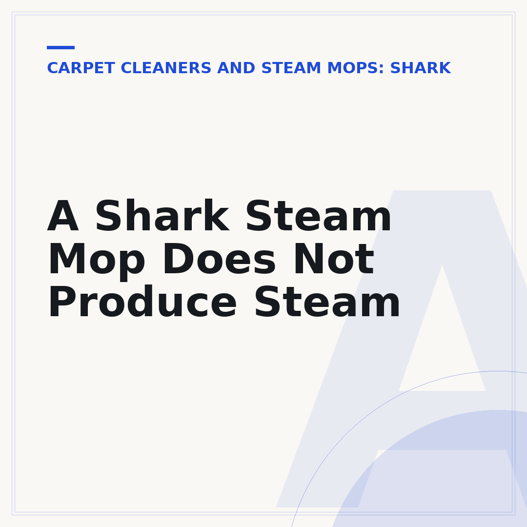 A Shark Steam Mop Does Not Produce Steam
