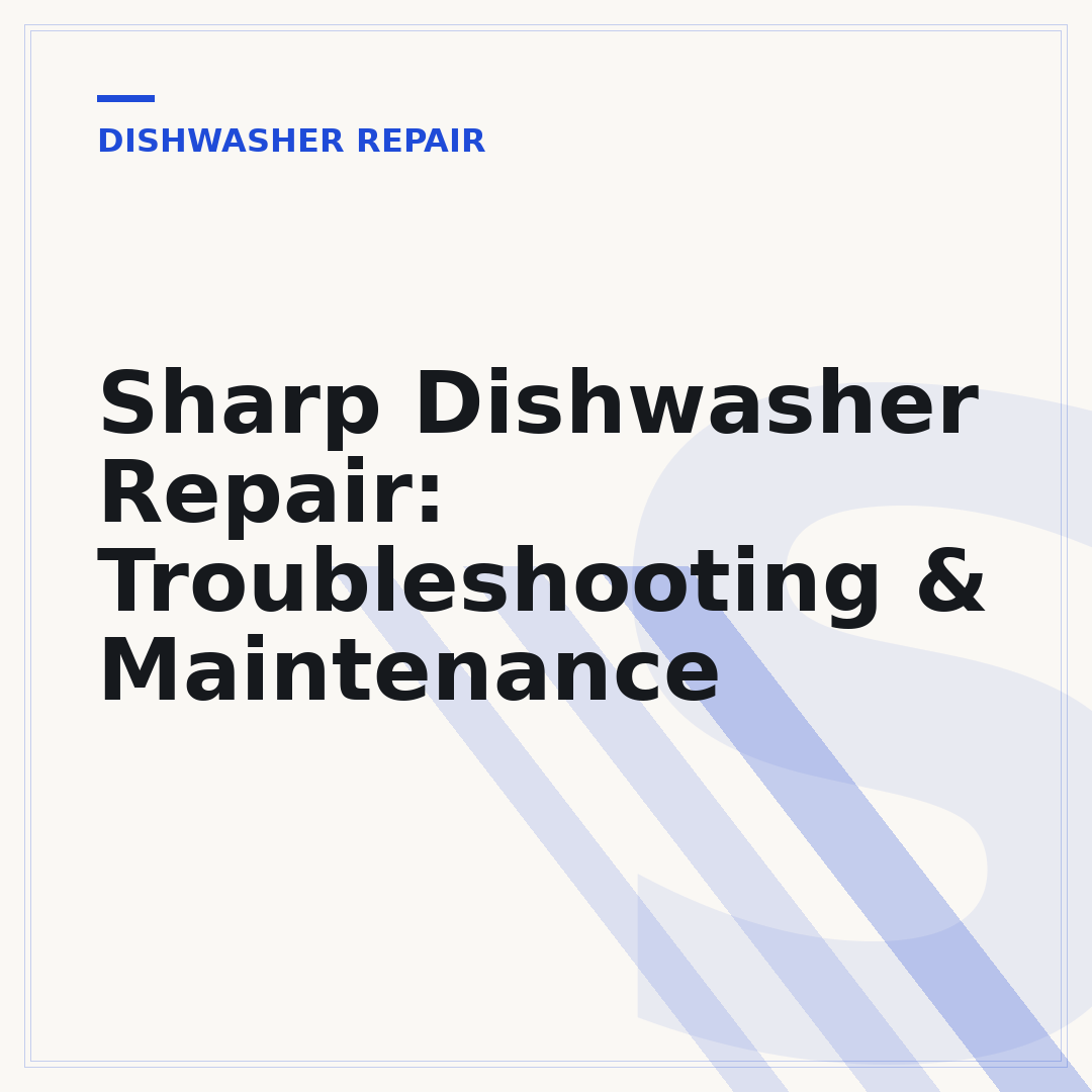 Sharp Dishwasher Repair: Troubleshooting & Maintenance