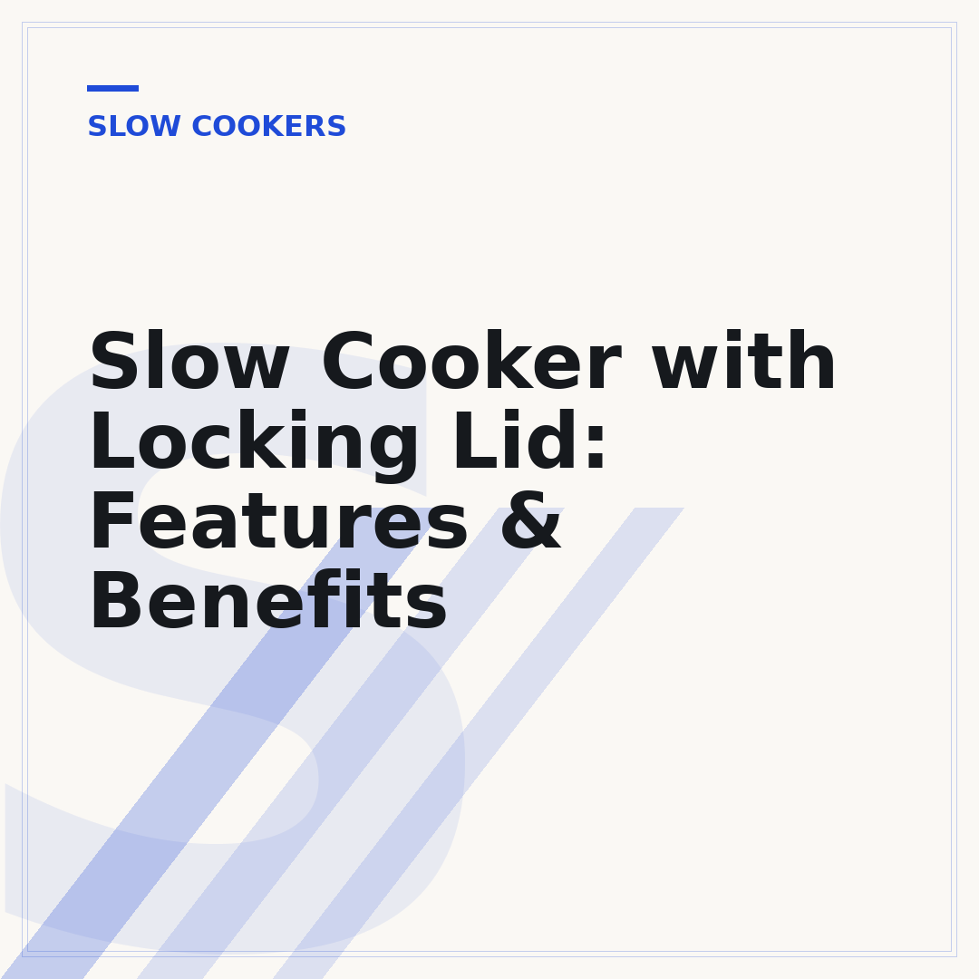 Slow Cooker with Locking Lid: Features & Benefits