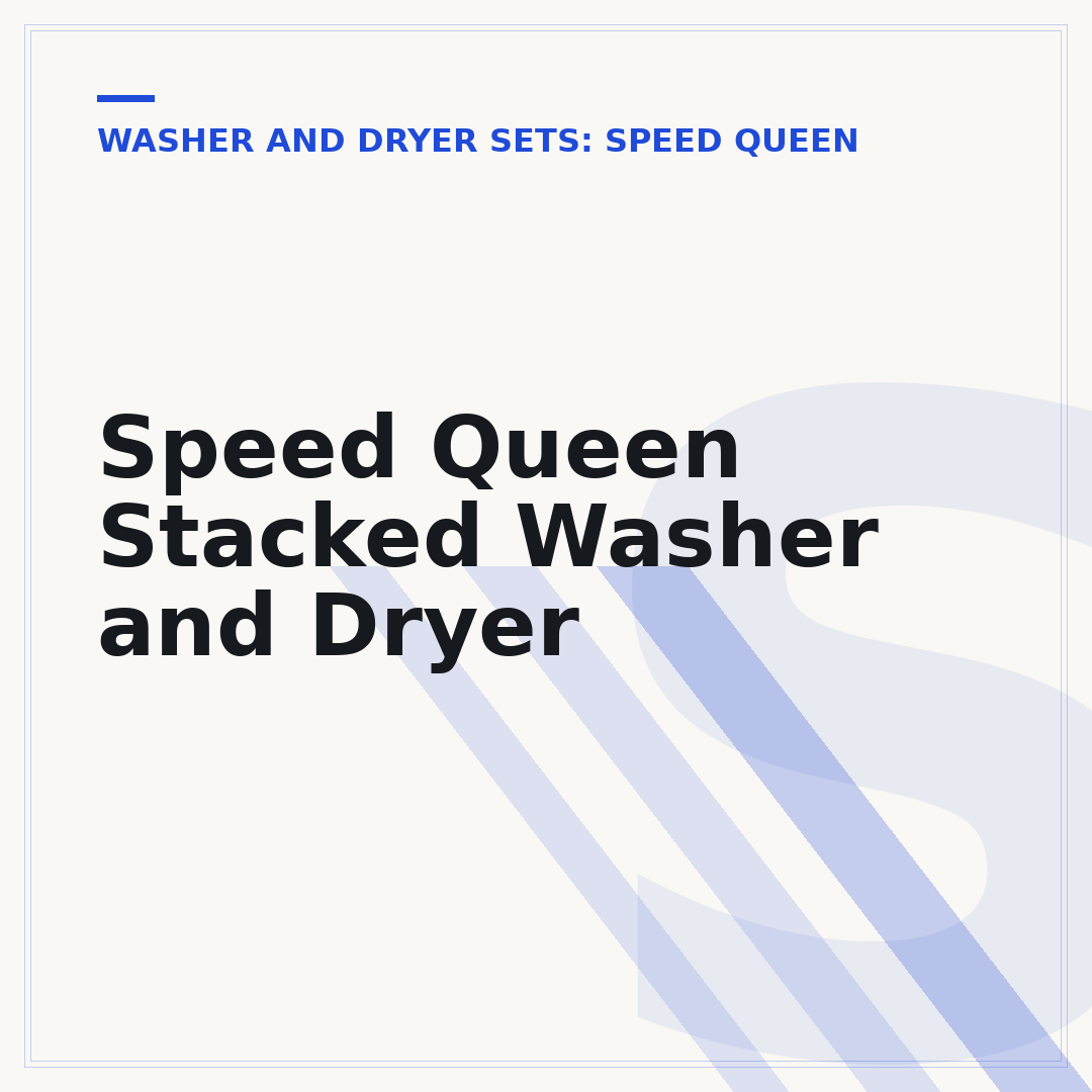 Speed Queen Stacked Washer and Dryer