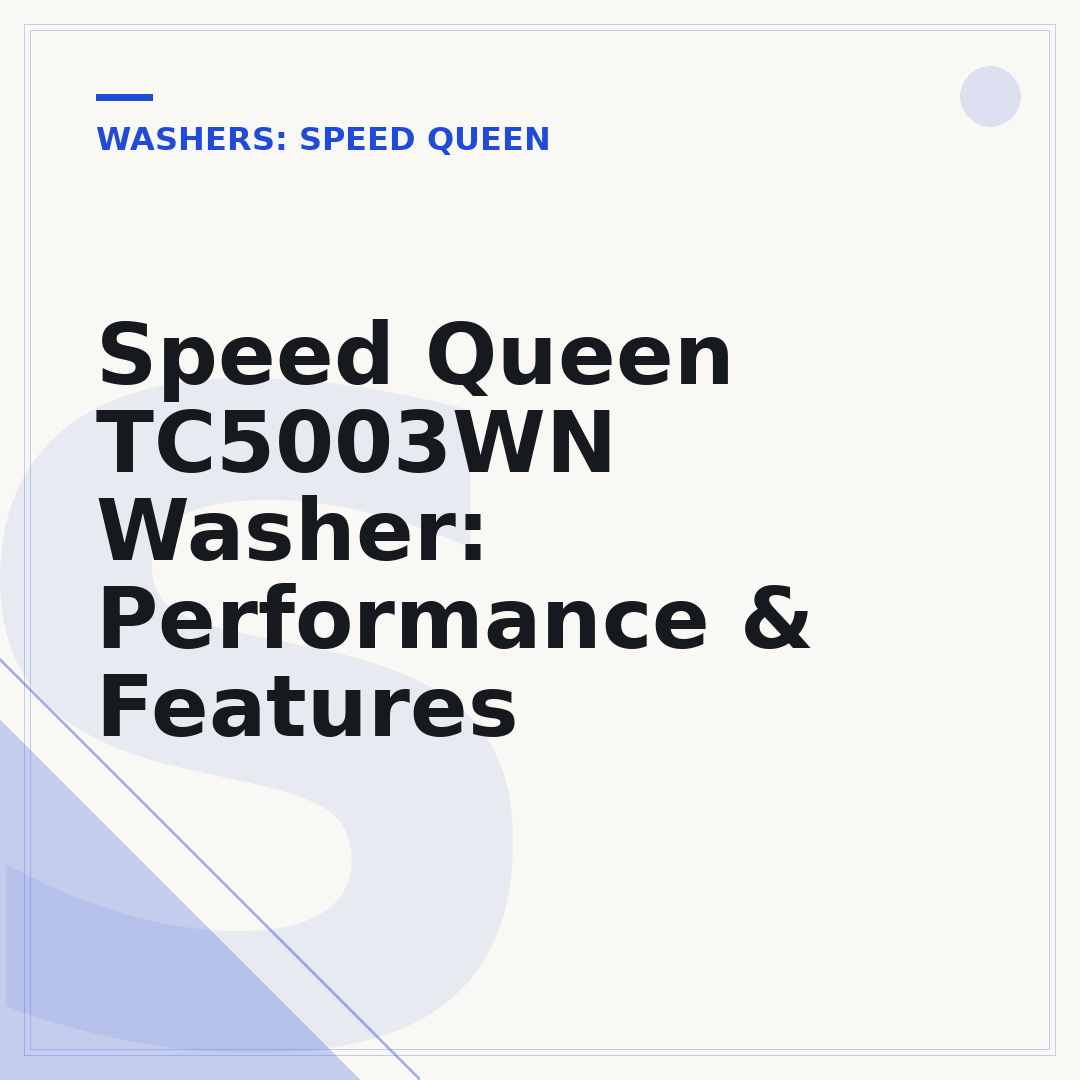 Speed Queen TC5003WN Washer: Performance & Features