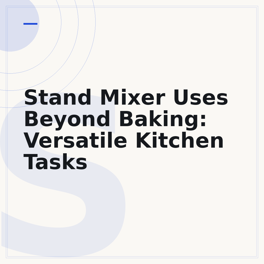 Stand Mixer Uses Beyond Baking: Versatile Kitchen Tasks
