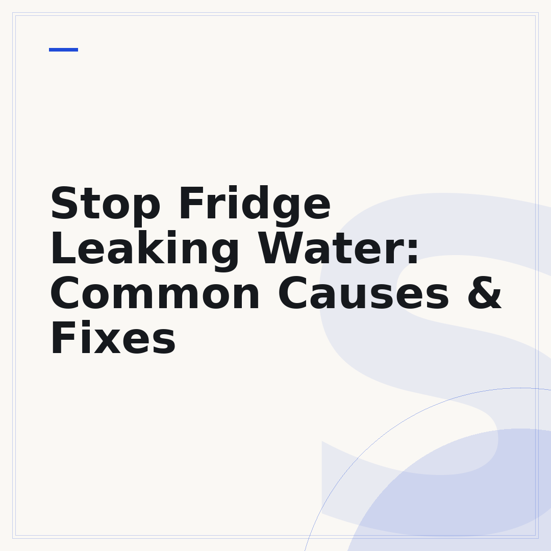 Stop Fridge Leaking Water: Common Causes & Fixes