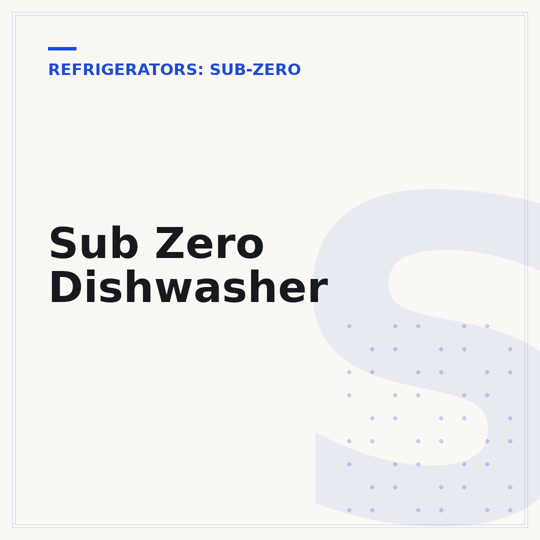 Sub Zero Dishwasher