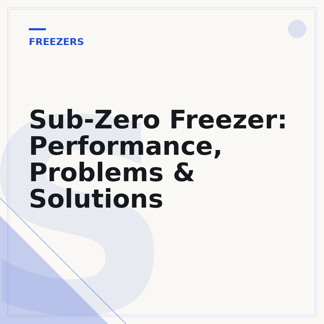 Sub-Zero Freezer: Performance, Problems & Solutions