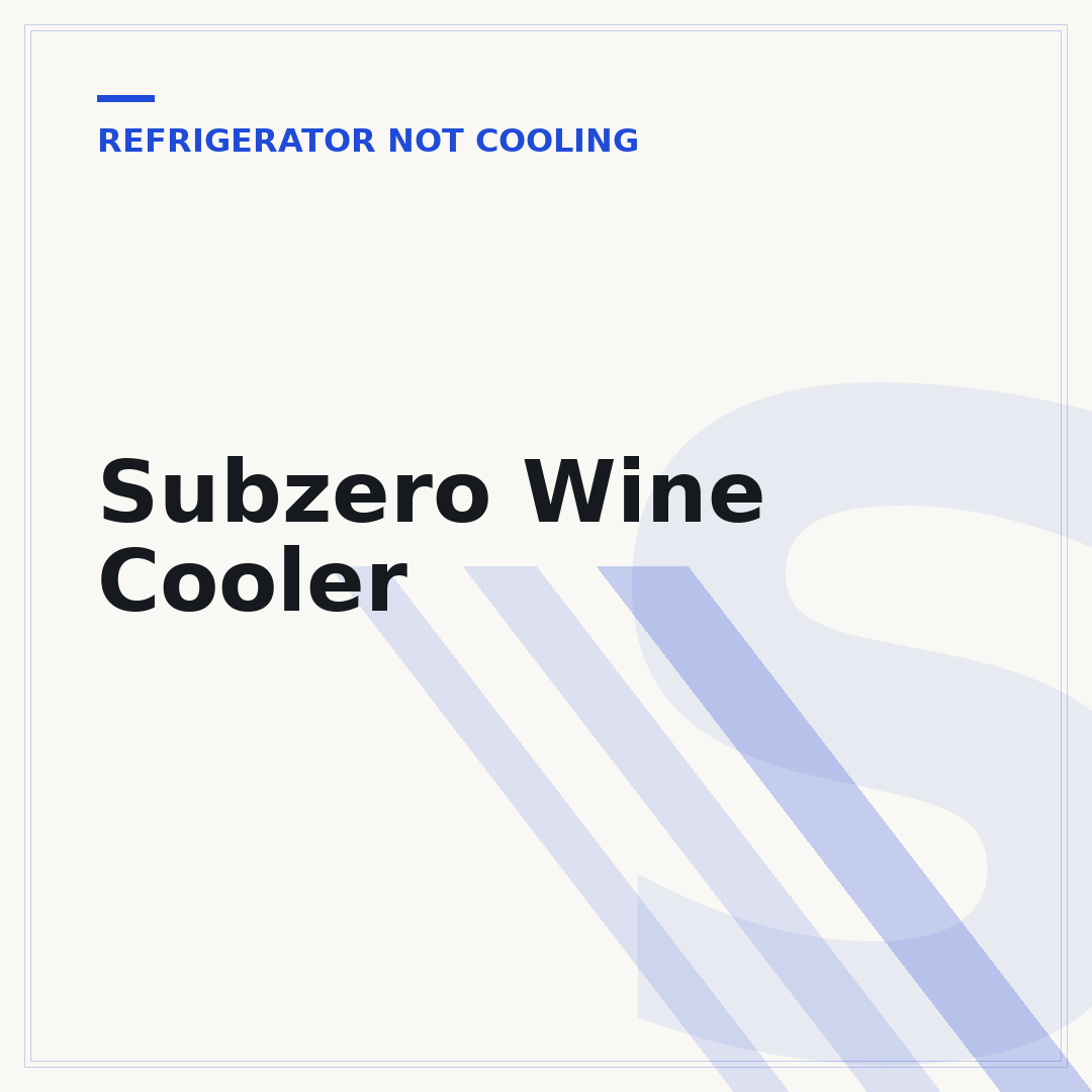 Subzero Wine Cooler