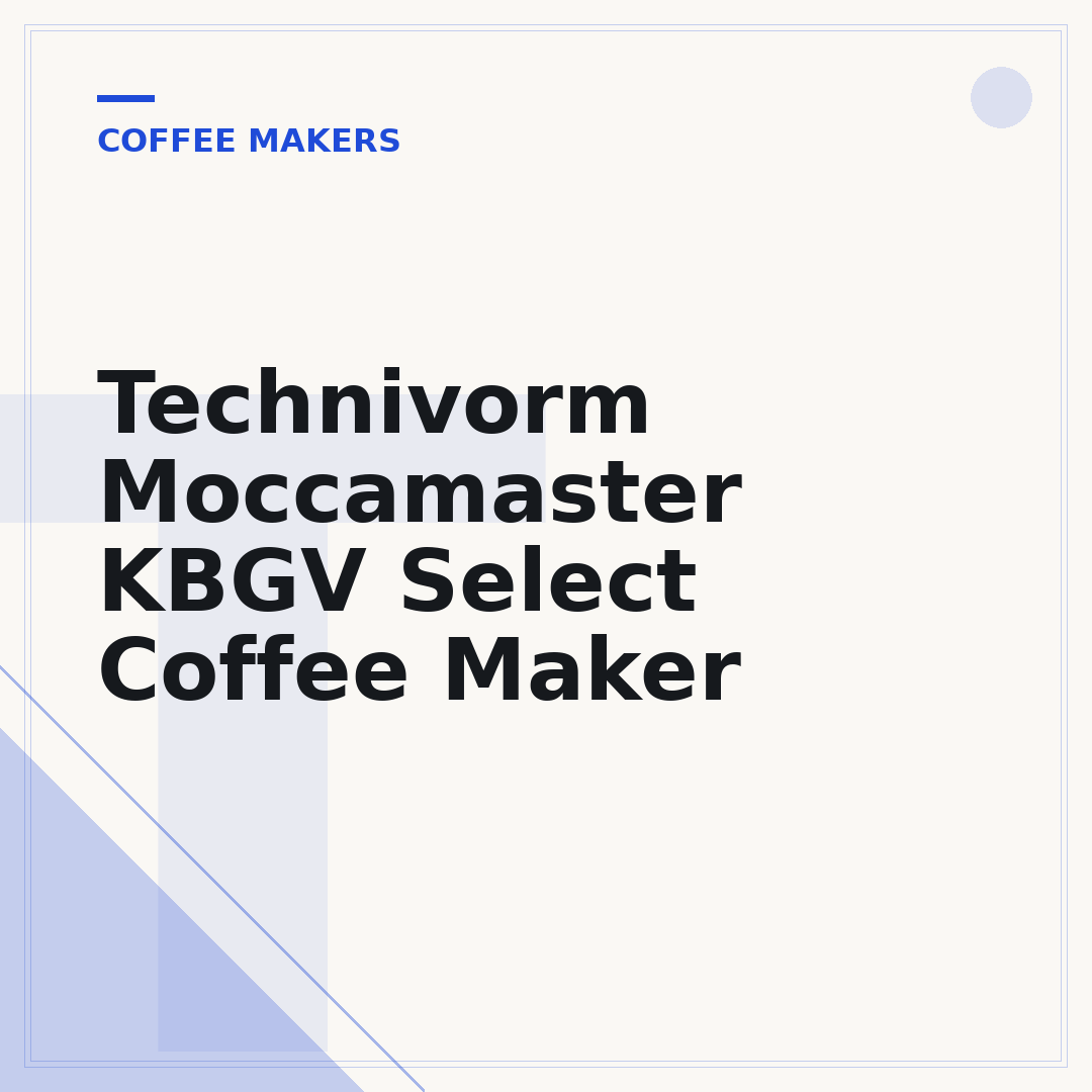Technivorm Moccamaster KBGV Select Coffee Maker