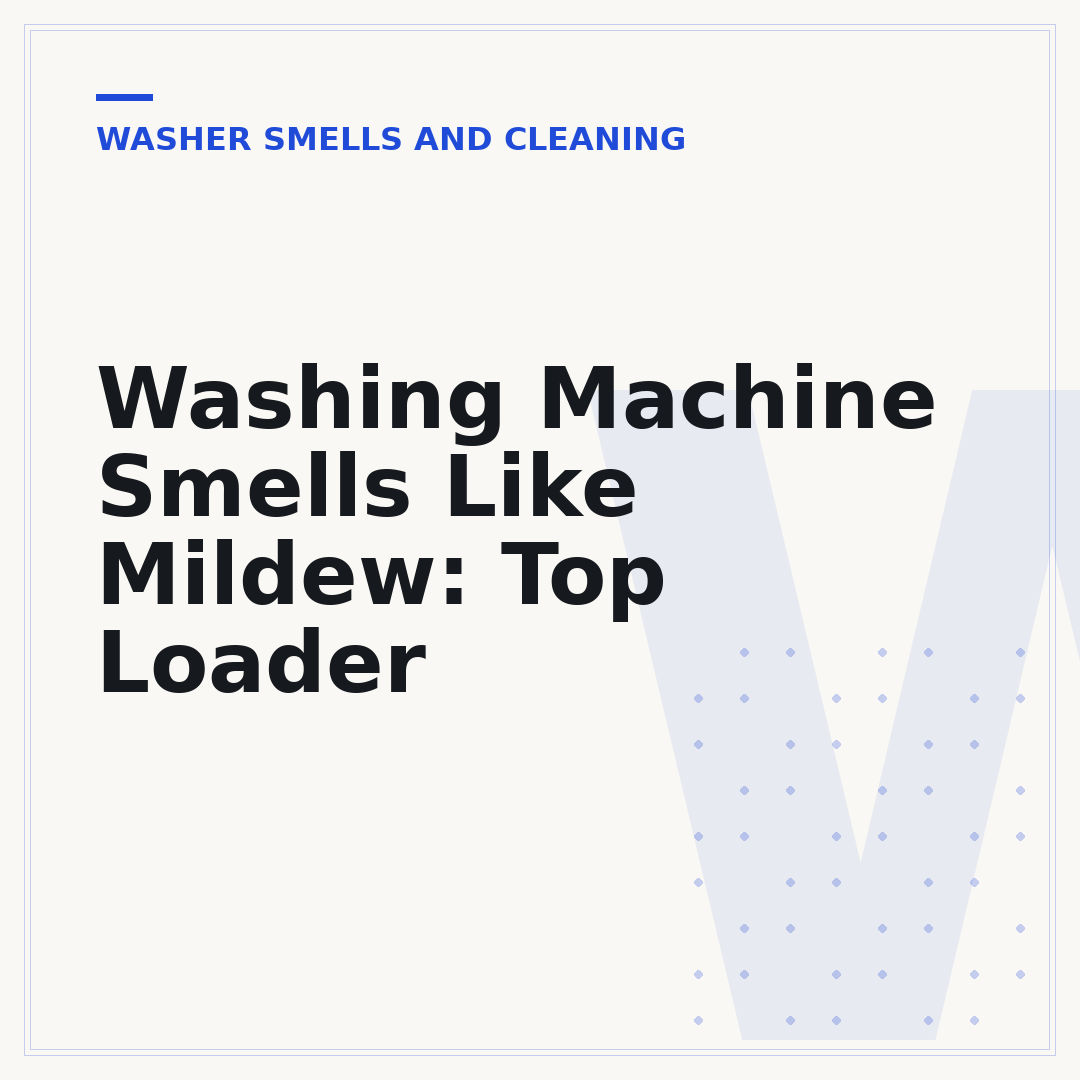 Washing Machine Smells Like Mildew: Top Loader