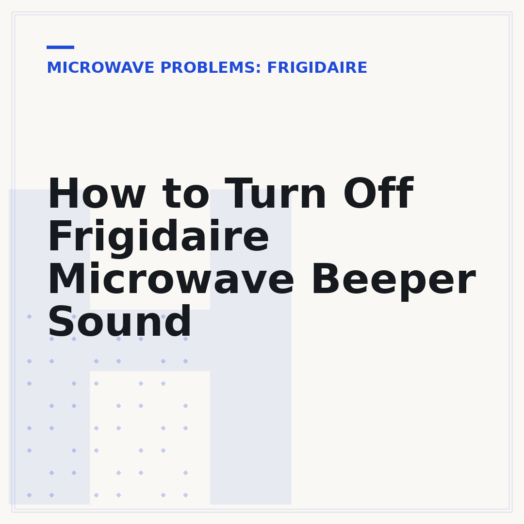 How to Turn Off Frigidaire Microwave Beeper Sound
